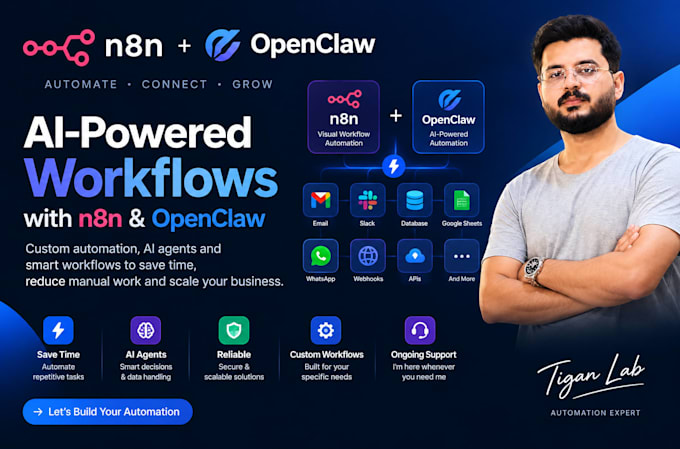 build ai powered workflows using n8n and openclaw automation