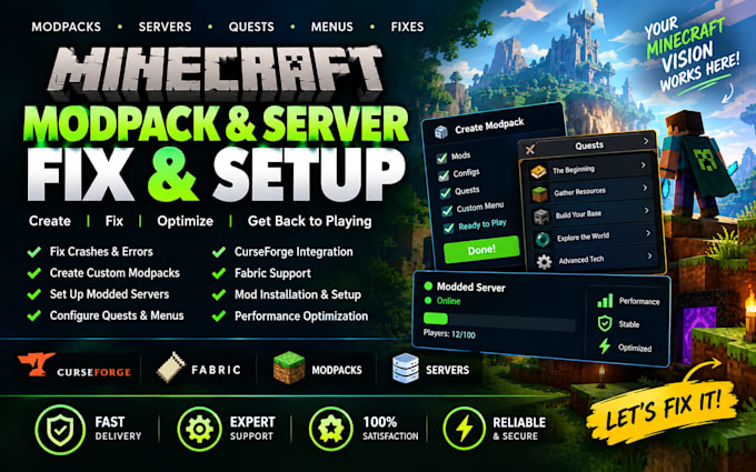 fix create minecraft modpack modded server quests menu crashe curseforge fabric
