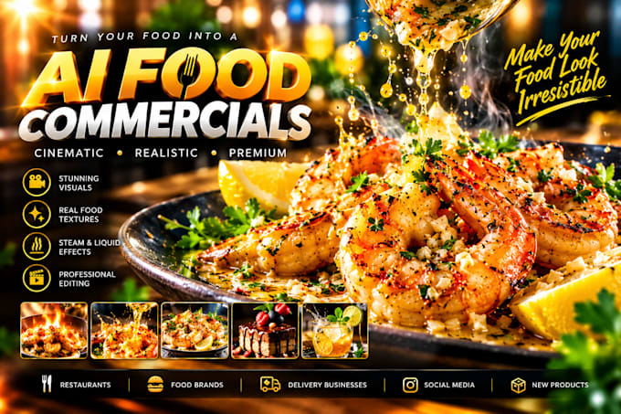 create a professional ai food commercial video