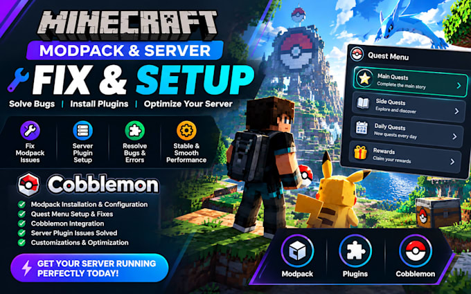 fix develop minecraft modpack server plugin bug mod pack quests menu cobblemon