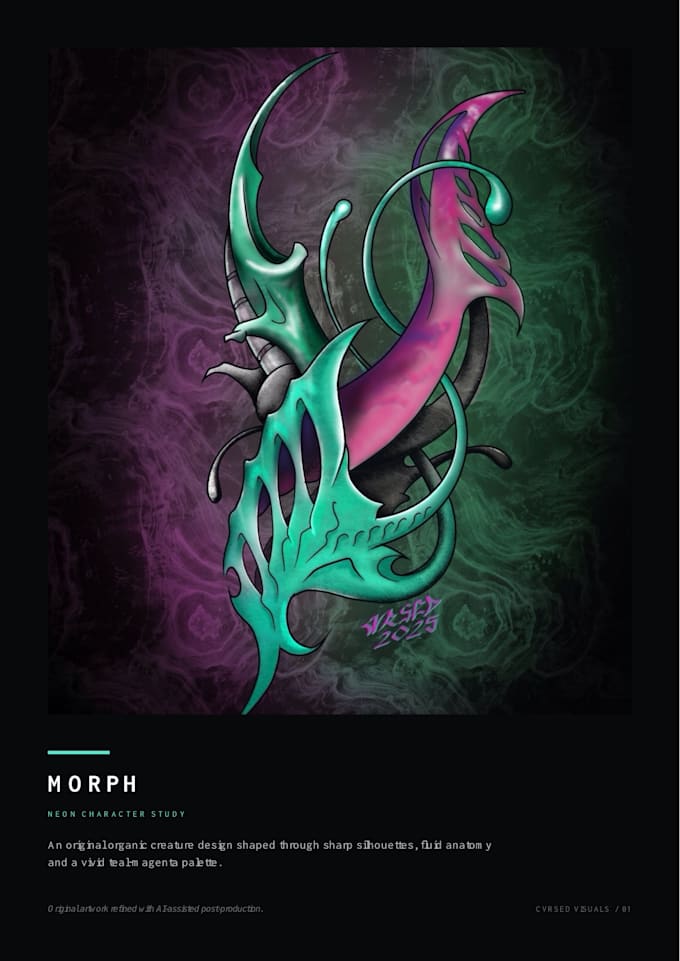 create custom dark neon digital art