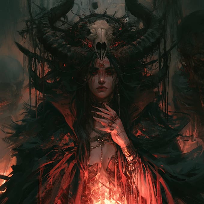 create darkart, horror, album cover, poster, merch