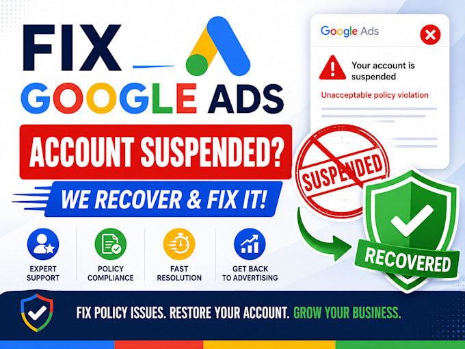 fix your suspended ads account, google ads suspend, suspension fix