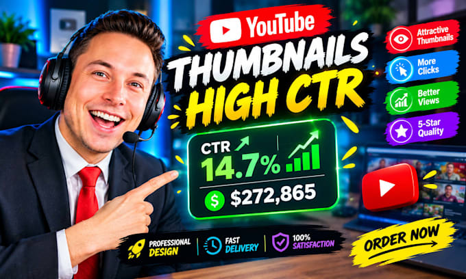 design high CTR youtube thumbnails that get clicks