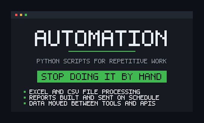write a python script to automate your repetitive task