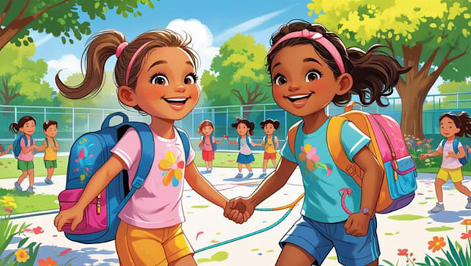 illustrate charming children book illustration