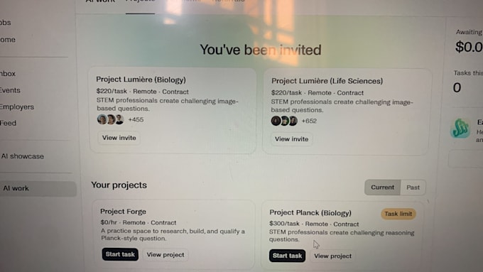 help manage handshake project lumiere math physics and biology