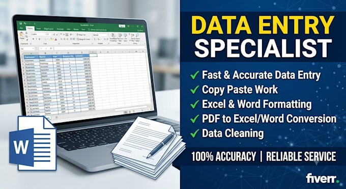 do fast and accurate data entry, copy paste and excel work