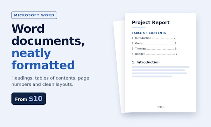 format your word document, report or manual professionally