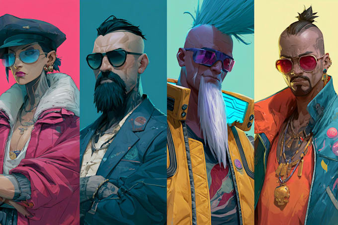 design anime character , cyberpunk character