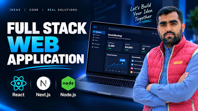 develop full stack web application with react next js and node js