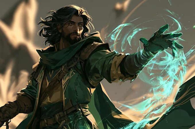 create cinematic dnd character illustrations