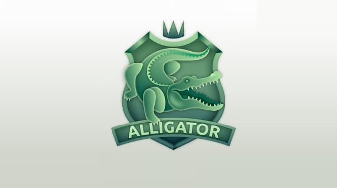 design a gradient alligator, mascot and modern animal logo