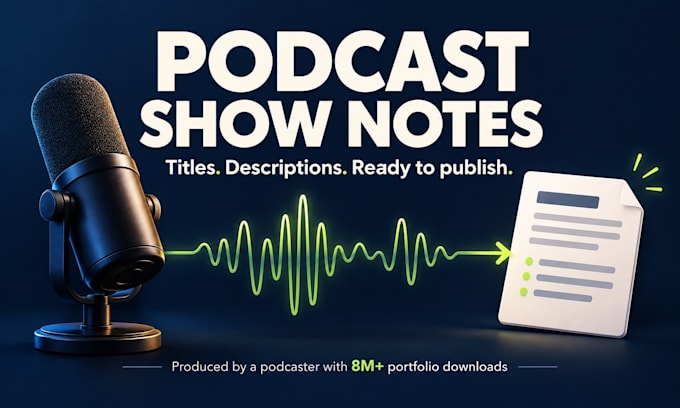 write podcast show notes, episode titles and descriptions