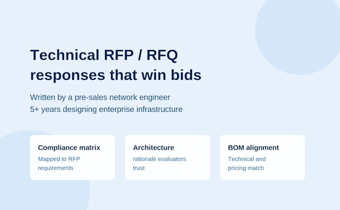 write technical rfp responses for network and IT infrastructure bids
