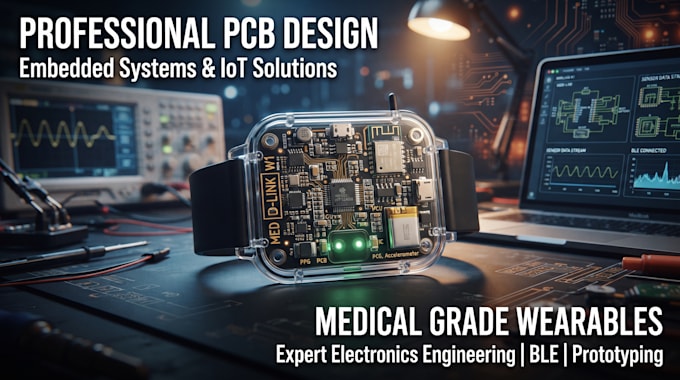 design wearable medical electronics, ecg, ppg, spo2, ble and pcb