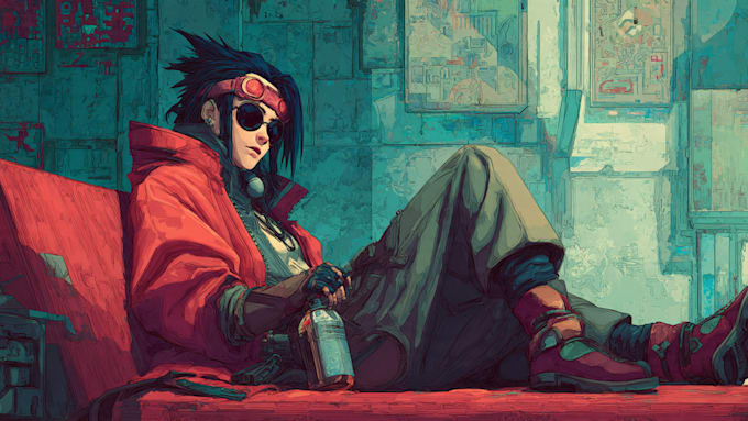 draw badass character illustration for tcg