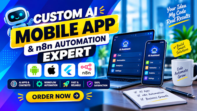 build ai mobile apps, ai chatbots, n8n ai automation solutions