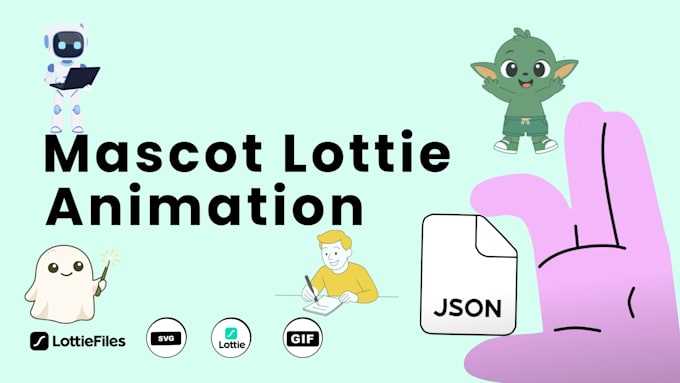 create character mascot in lottie animation for web and app