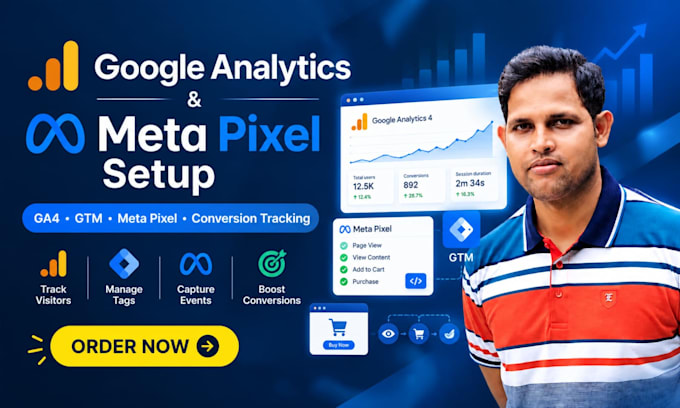 set up google analytics 4 and meta pixel tracking for your website
