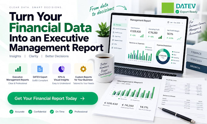 turn your financial data into an executive management report, datev export