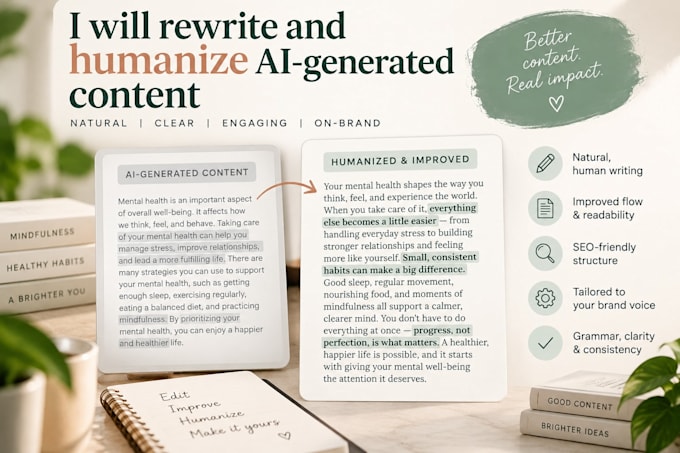 rewrite and humanize ai generated content