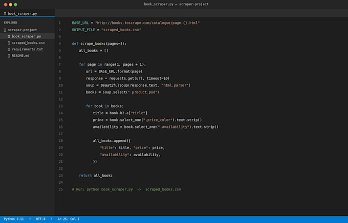 build a custom python web scraper for any website