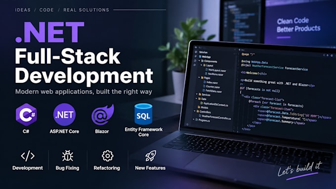 develop and fix asp net core and blazor web applications