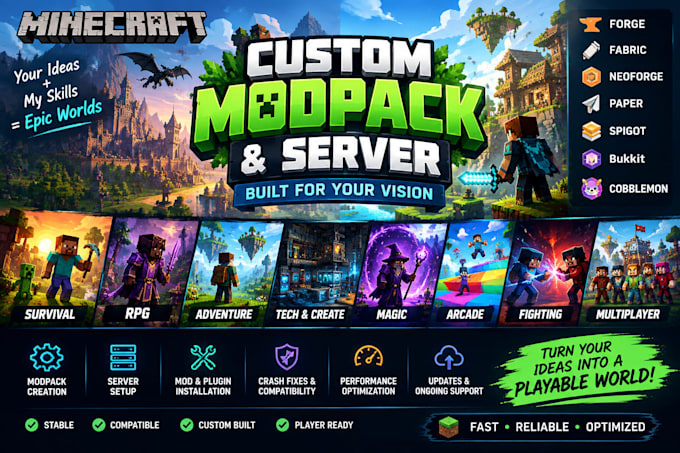 build, fix optimize minecraft modpacks convert forge fabric minecraft developer