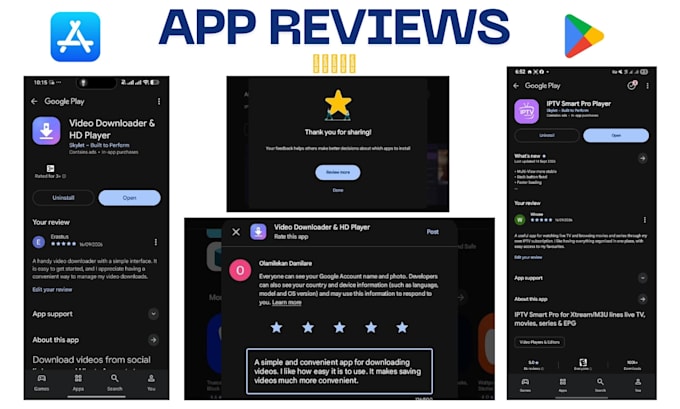 mobile app promotion, USA ios android app install, app rating review