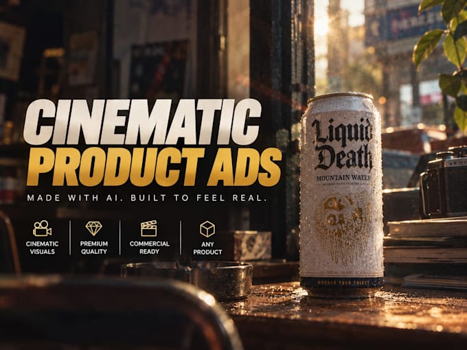 create a cinematic ai video ad commercial for your product