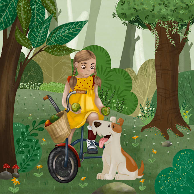 draw cute whimsical character illustration in procreate