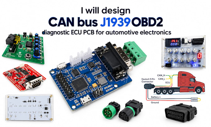 design can bus j1939 obd2 diagnostic ecu pcb for automotive electronics