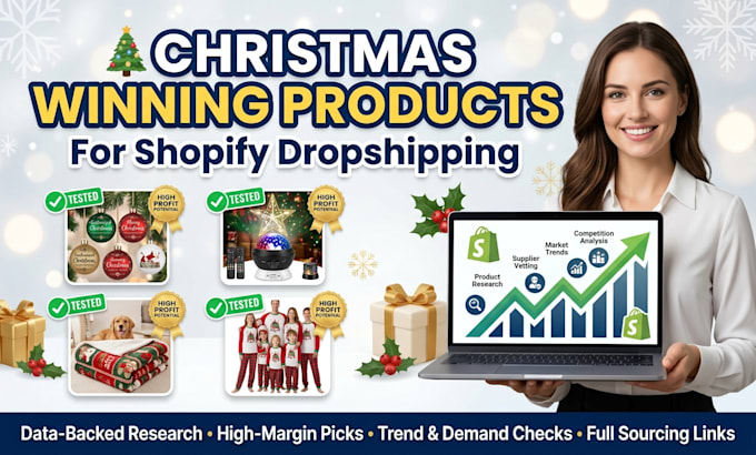 research christmas winning products for shopify dropshipping stores