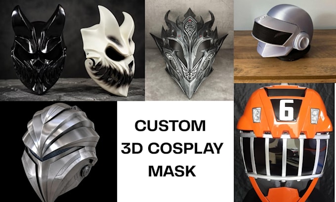 design custom 3d cosplay helmet mask stl for 3d printing