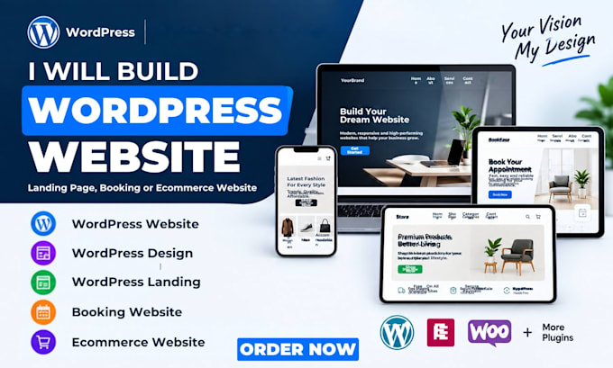 build wordpress website, landing page, booking or ecommerce website