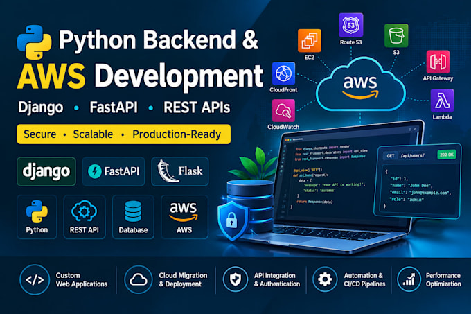 develop python backend, rest API and AWS cloud applications
