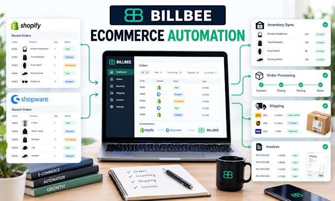 setup billbee shopify shopware shipping inventory ecommerce order automation