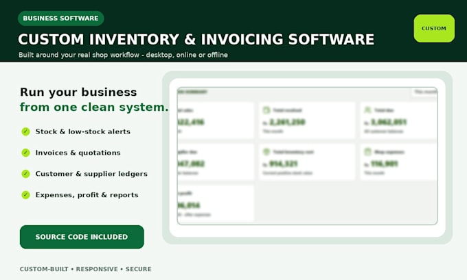 build custom inventory and invoicing software