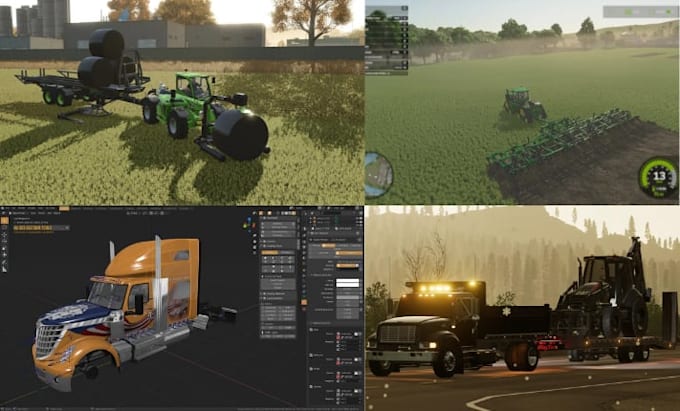 develop custom ets2, truck simulator mods, farm simulator, fs22, fs25 track