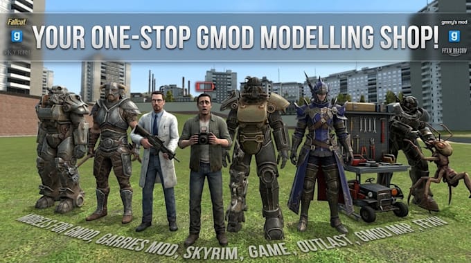model gmod, garrys mod, fallout, skyrim, game, outlast, gmod map, ffxiv
