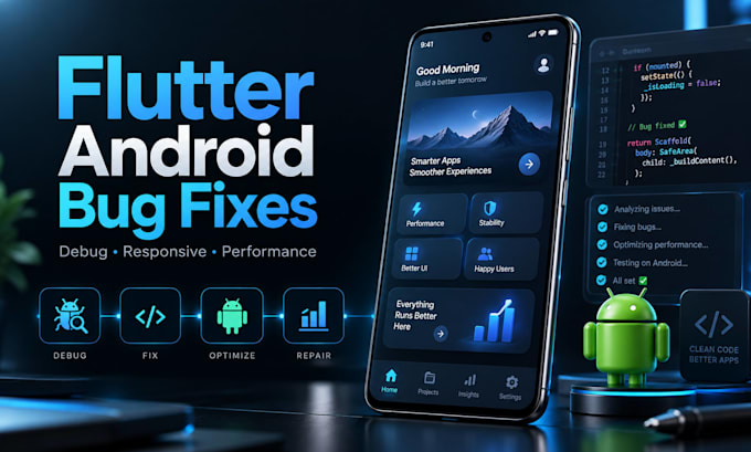 audit debug and fix your flutter android app