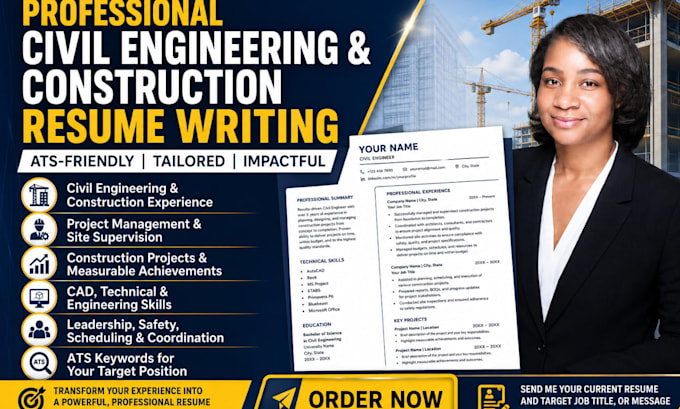 write civil engineer construction project, site manager superintendent resume