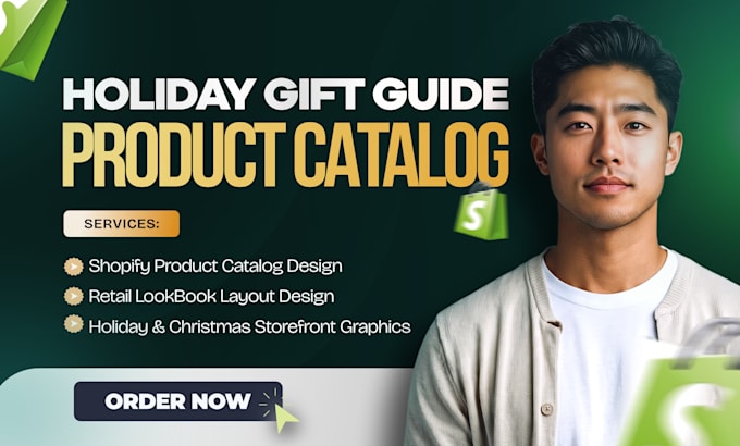 design a holiday gift guide and print ready ecommerce product catalog
