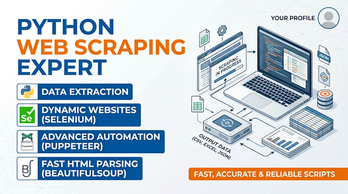 do python web scraping using selenium, beautifulsoup, and puppeteer