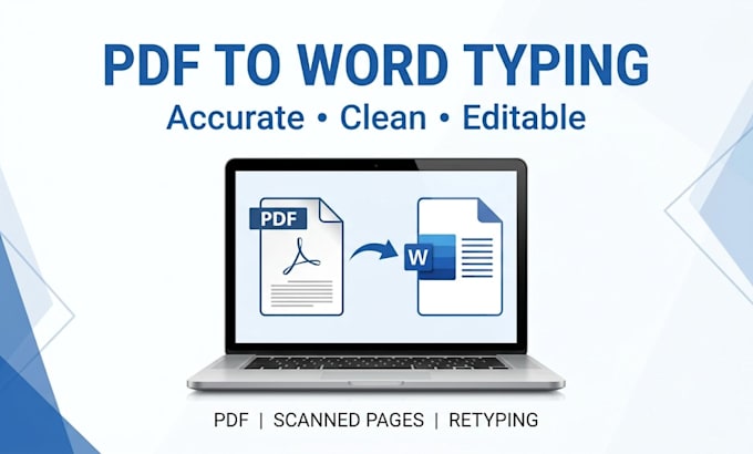 type PDF or scanned pages into word