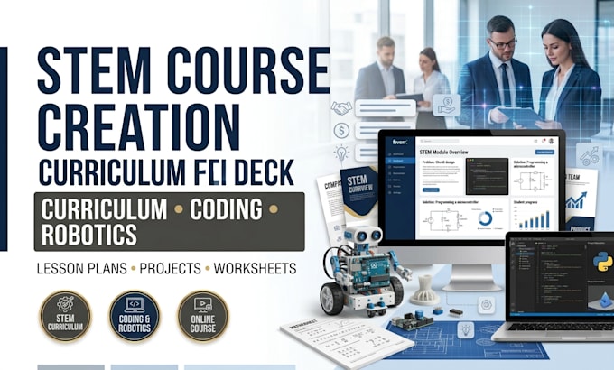 create stem course curriculum, lesson plans, powerpoint, coding and robotics