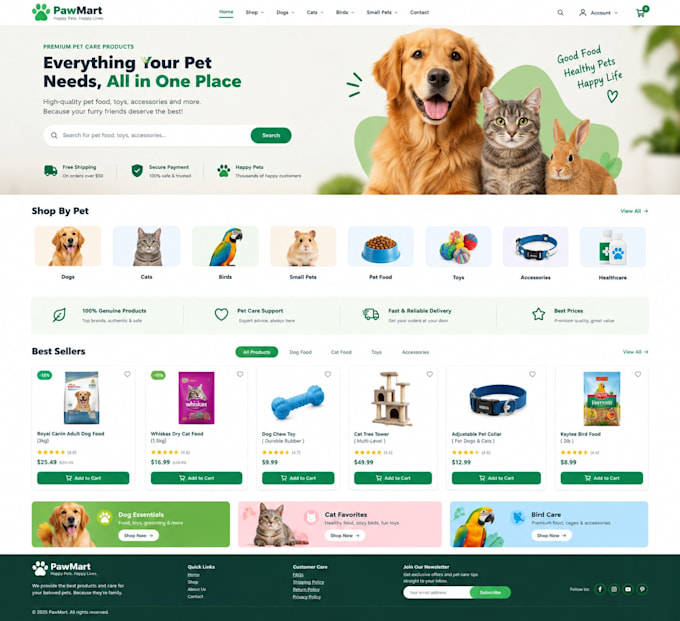 build a fast pet shop e commerce website