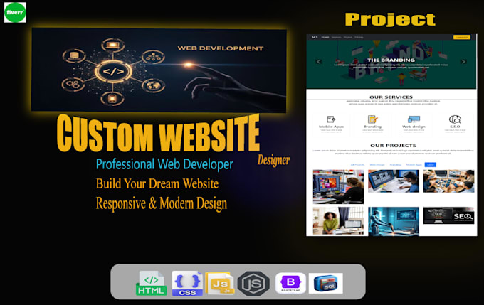 do custom website, full stack website as front end devloper