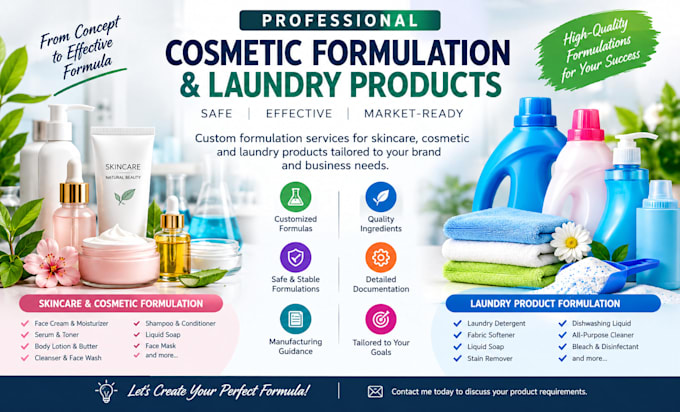 do cosmetic formulation skincare and laundry products